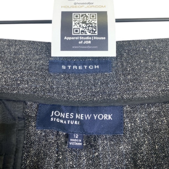 JONES NEW YORK SIGNATURE black white thread tweed like fabric // Wms 12 - Picture 5 of 9